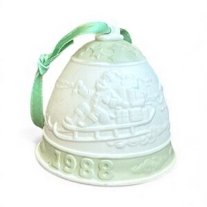 Lladro White and Green Decorative Bell
